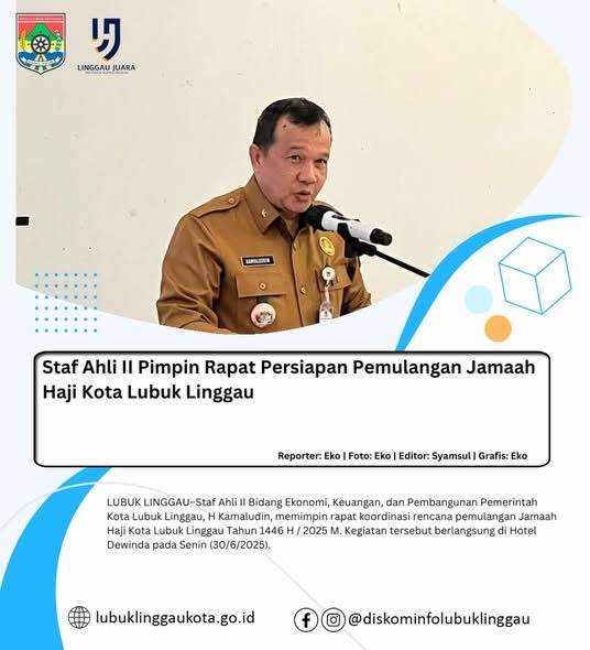 Staf Ahli II Pimpin Rapat Persiapan Pemulangan Jamaah Haji Kota Lubuk Linggau