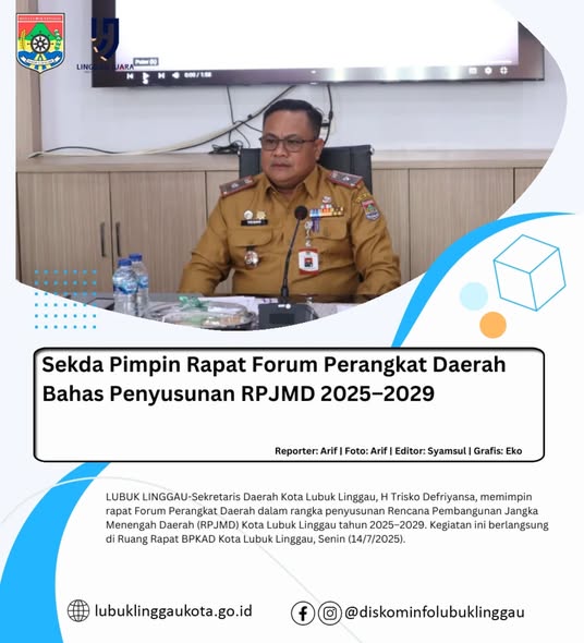 Sekda Pimpin Rapat Forum Perangkat Daerah Bahas Penyusunan RPJMD 2025–2029