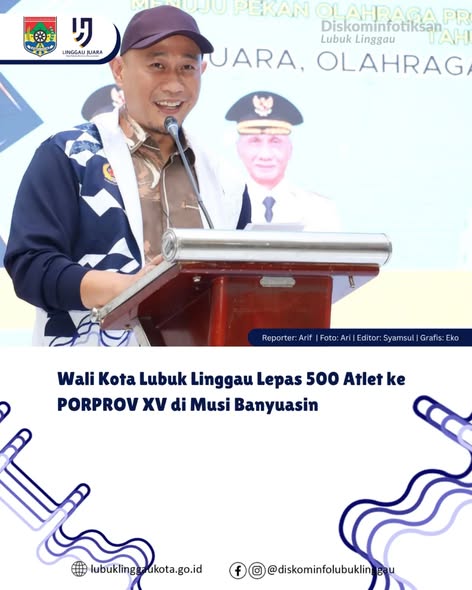 Wali Kota Lubuk Linggau Lepas 500 Atlet ke PORPROV XV di Musi Banyuasin