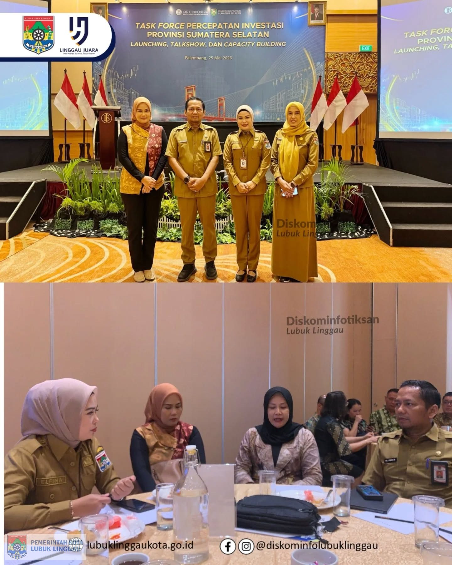 Pemerintah Kota Lubuk Linggau menghadiri kegiatan Launching, Talkshow, dan Capacity Building Task Force Percepatan Investasi Provinsi Sumatera Selatan