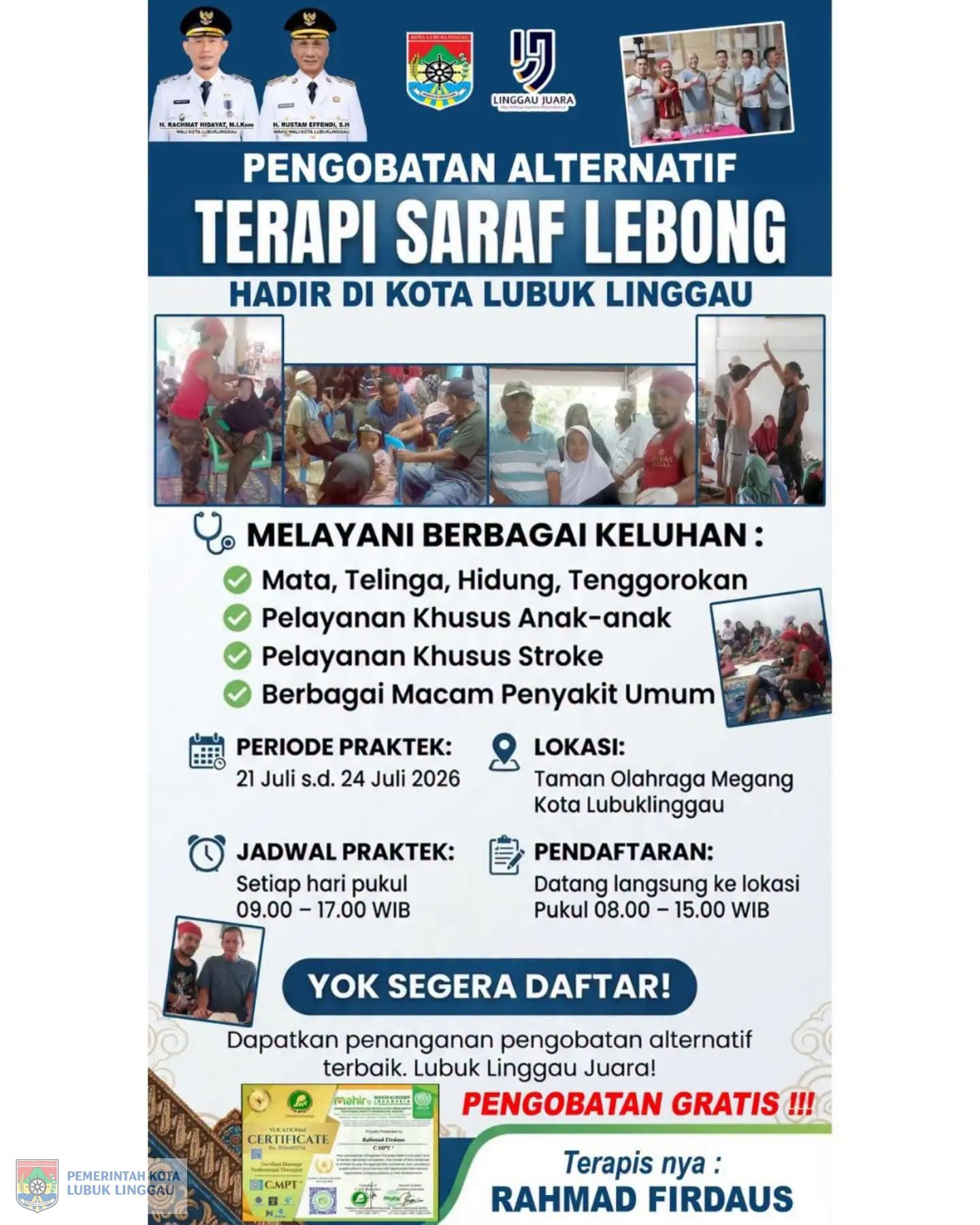 Pengobatan Alternatif Terapi Saraf Lebong kini hadir di Kota Lubuk Linggau!