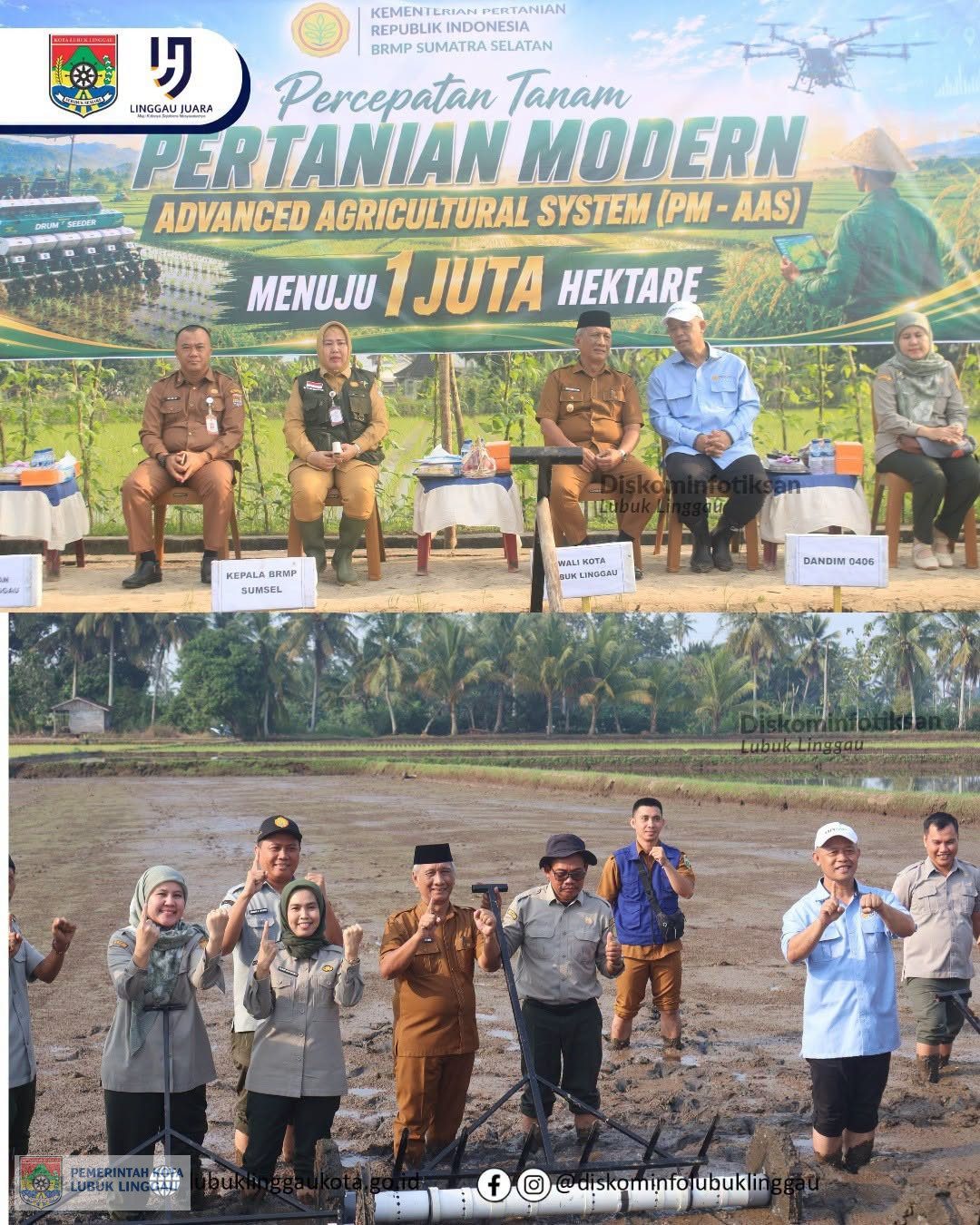 Wawako Lubuk Linggau Hadiri Gerakan Tanam dan Rakor Peningkatan Produksi Padi di Siring Agung