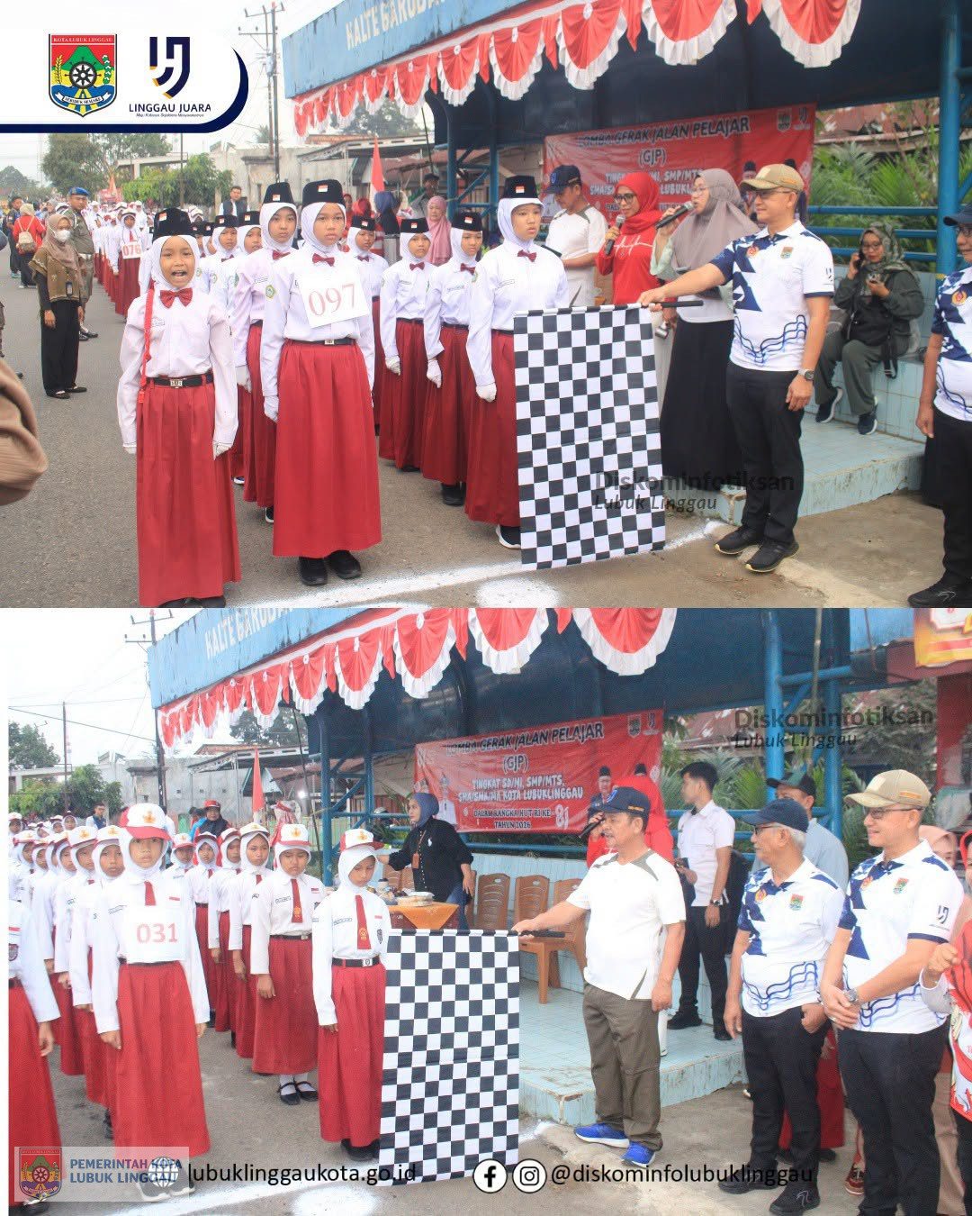Wakil Wali Kota Lepas Gerak Jalan SD Putri dalam Rangka HUT RI ke-81