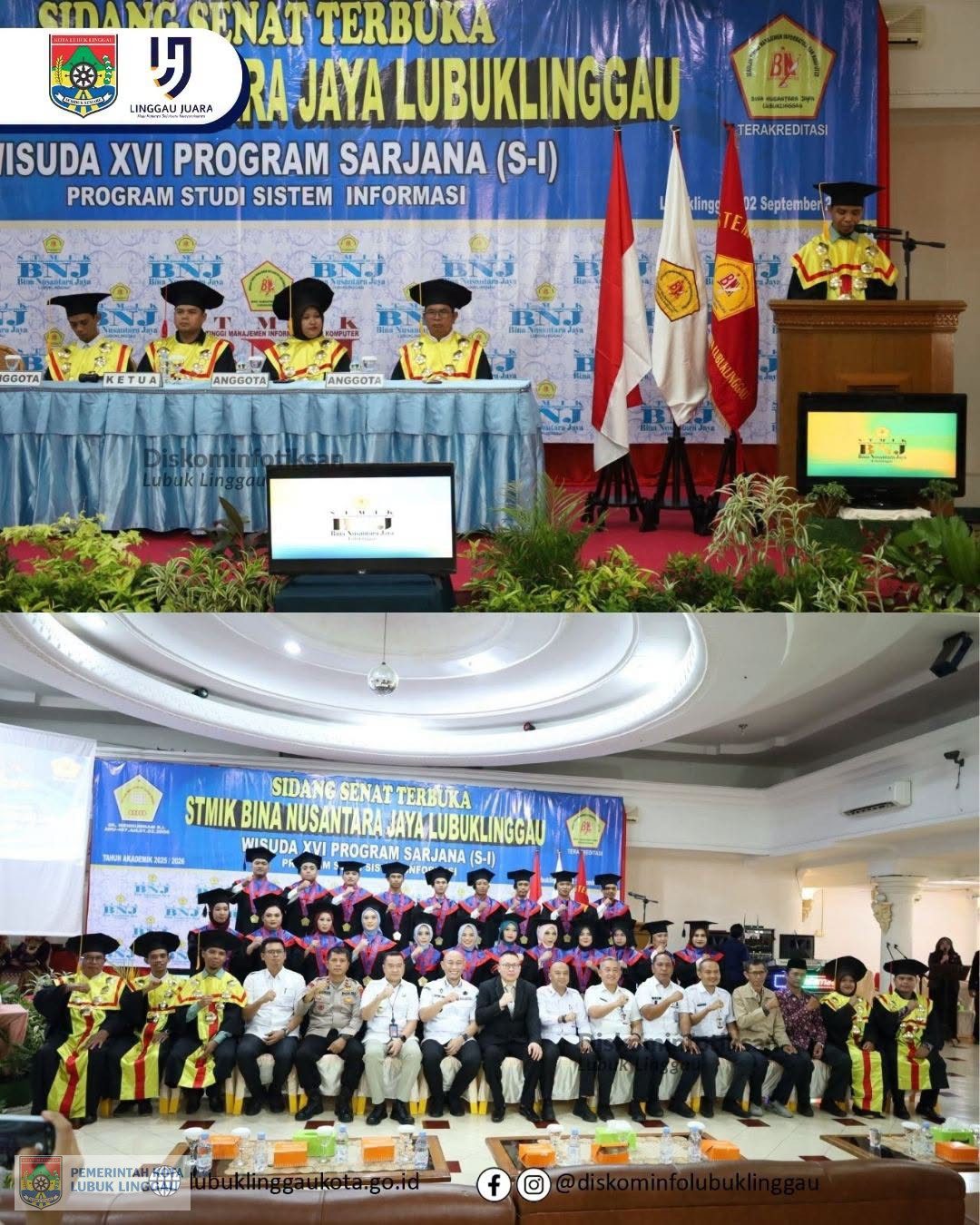 Wali Kota Hadiri Wisuda XVI Program Sarjana Sistem Informasi BNJ